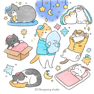 (猫咪手帐素材)免费高清猫咪手帐下载：超可爱的主题设计任你选择